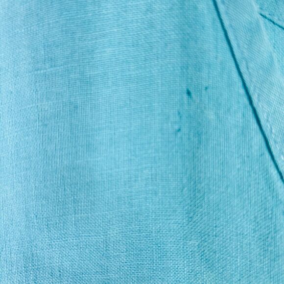 Flax Tunic Dress Size Small Linen Short‎ Sleeve Light Teal - Picture 3 of 10